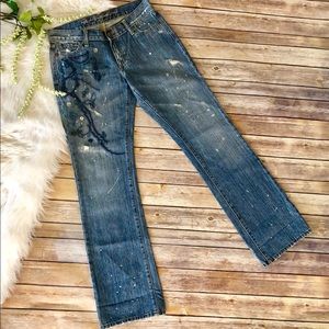 RUEHL No.925 distress w/ embroidery light denim 29